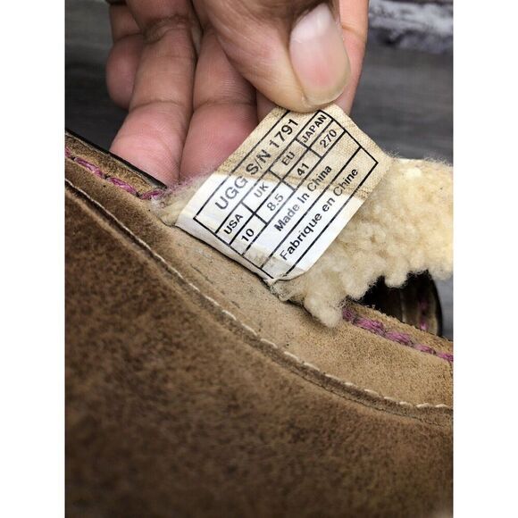 UGG Australia 1791 Hamoa Pink Leather Flip Flop Thong Sandals Women Sz 10M US/41 - Picture 12 of 16